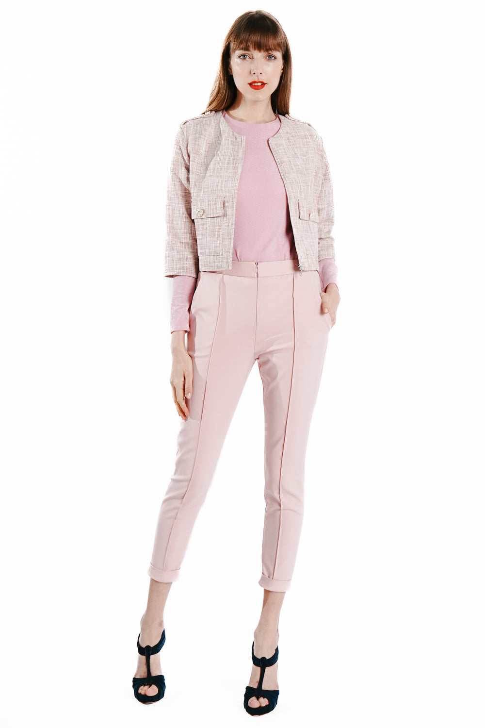 Eris Mid Sleeves Tweed Jacket