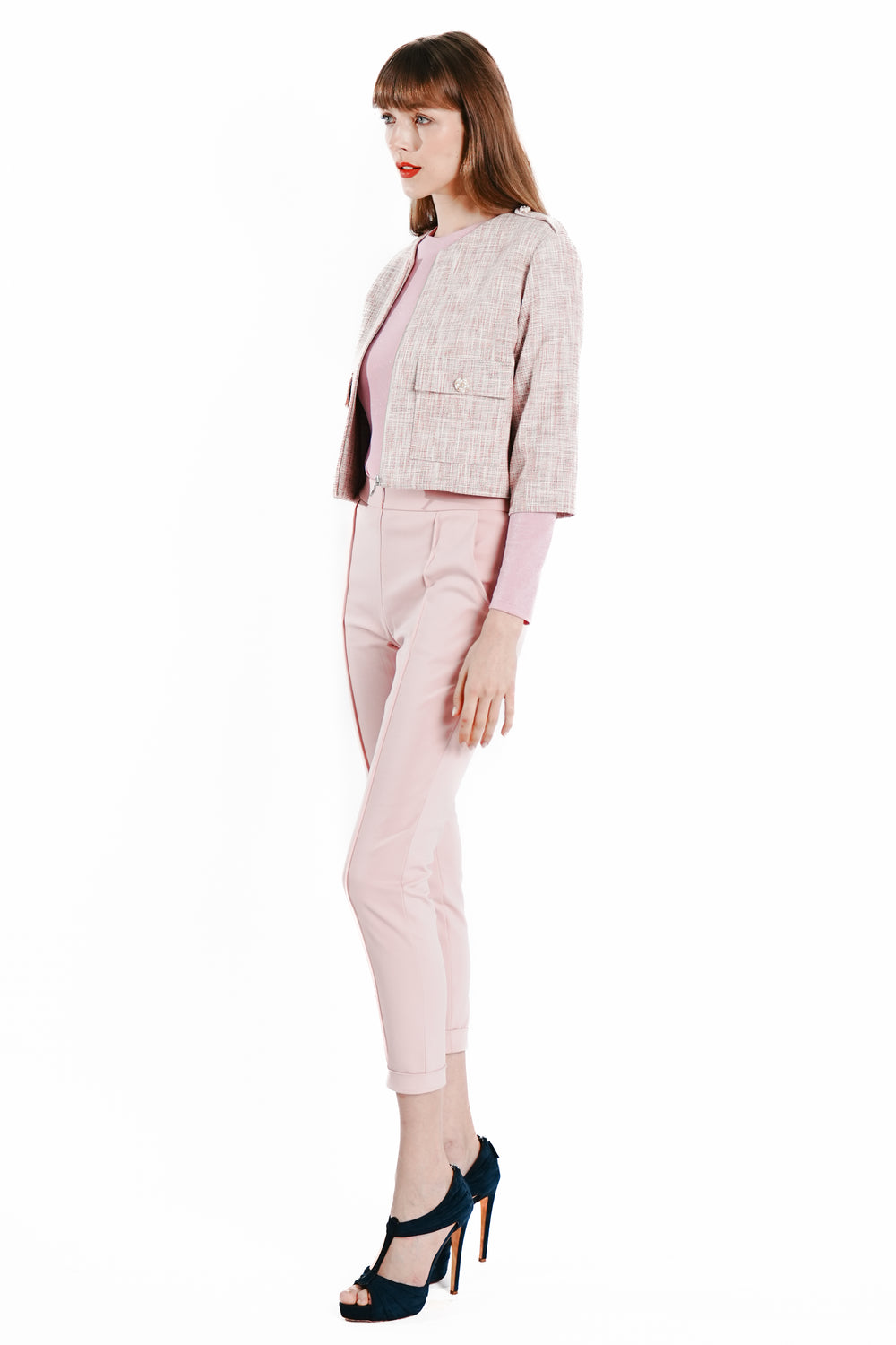 Eris Mid Sleeves Tweed Jacket