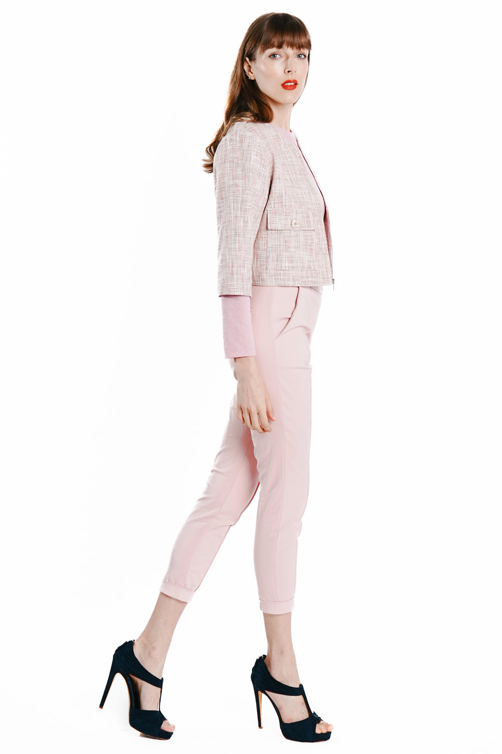 Eris Mid Sleeves Tweed Jacket