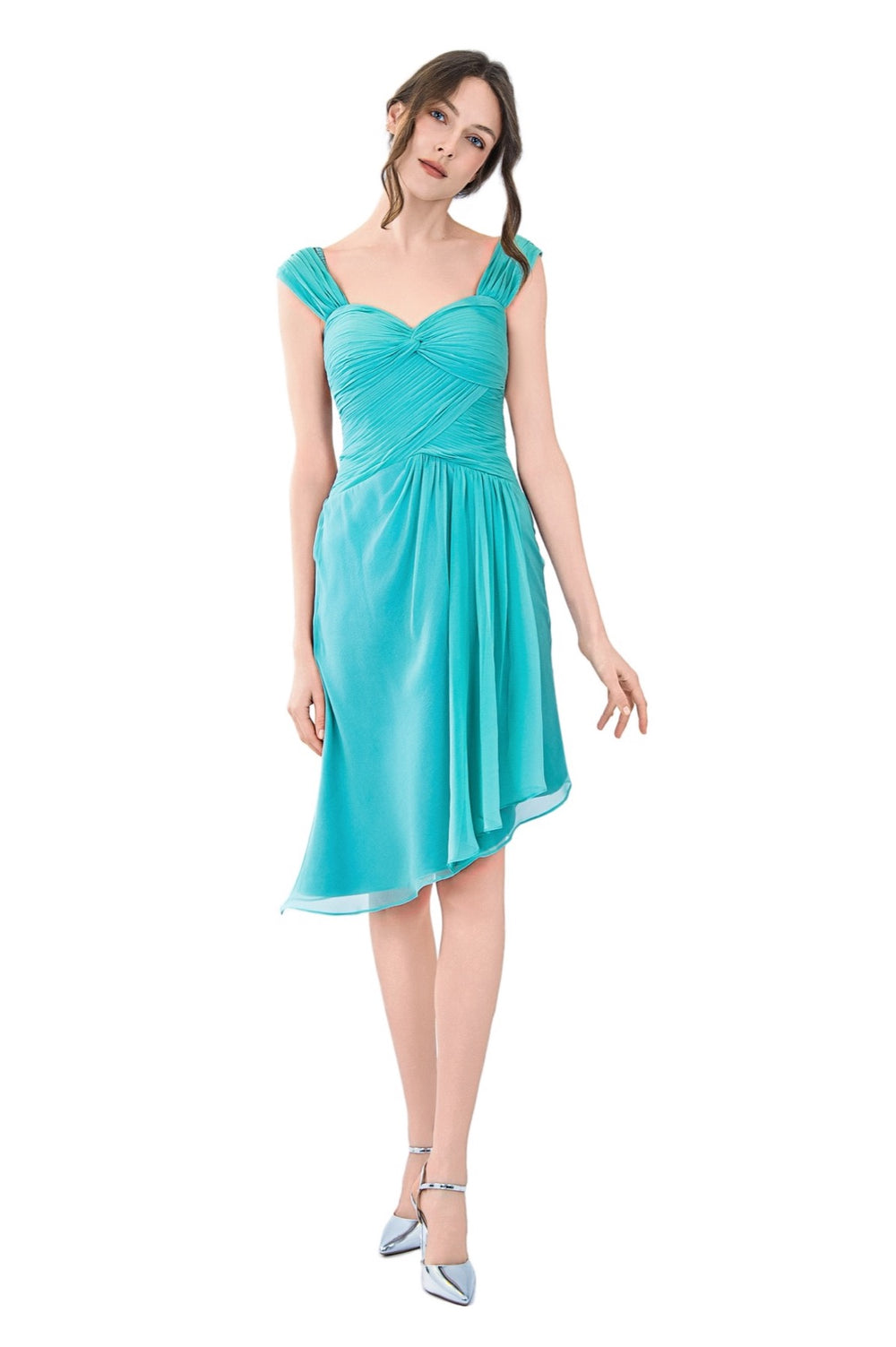 Amy Silk Chiffon Pleated Dress