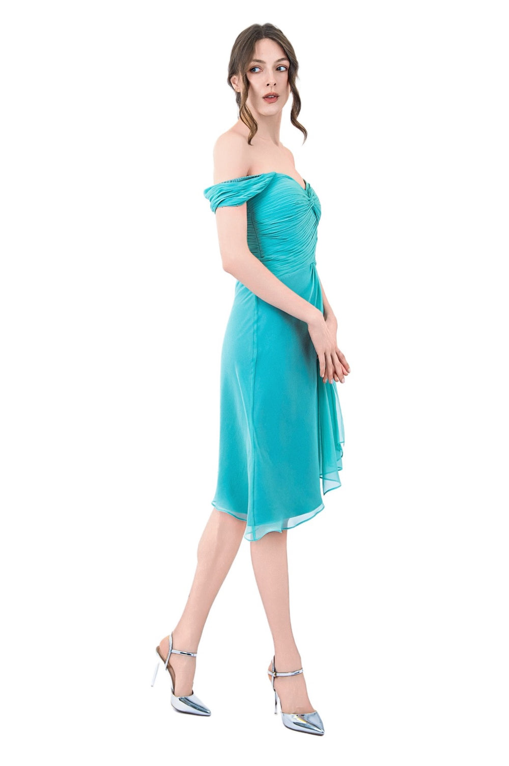 Amy Silk Chiffon Pleated Dress