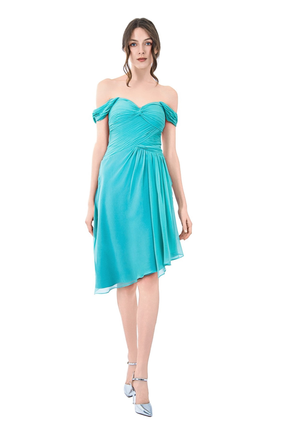 Amy Silk Chiffon Pleated Dress
