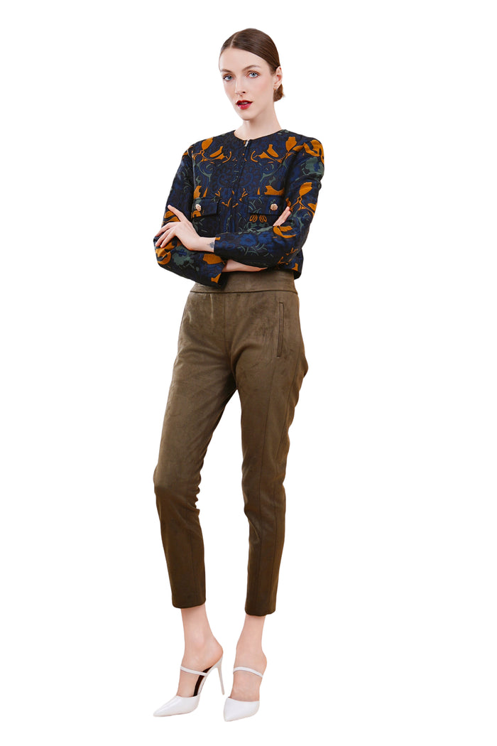 Maddy Vegan Suede Fitted Pants