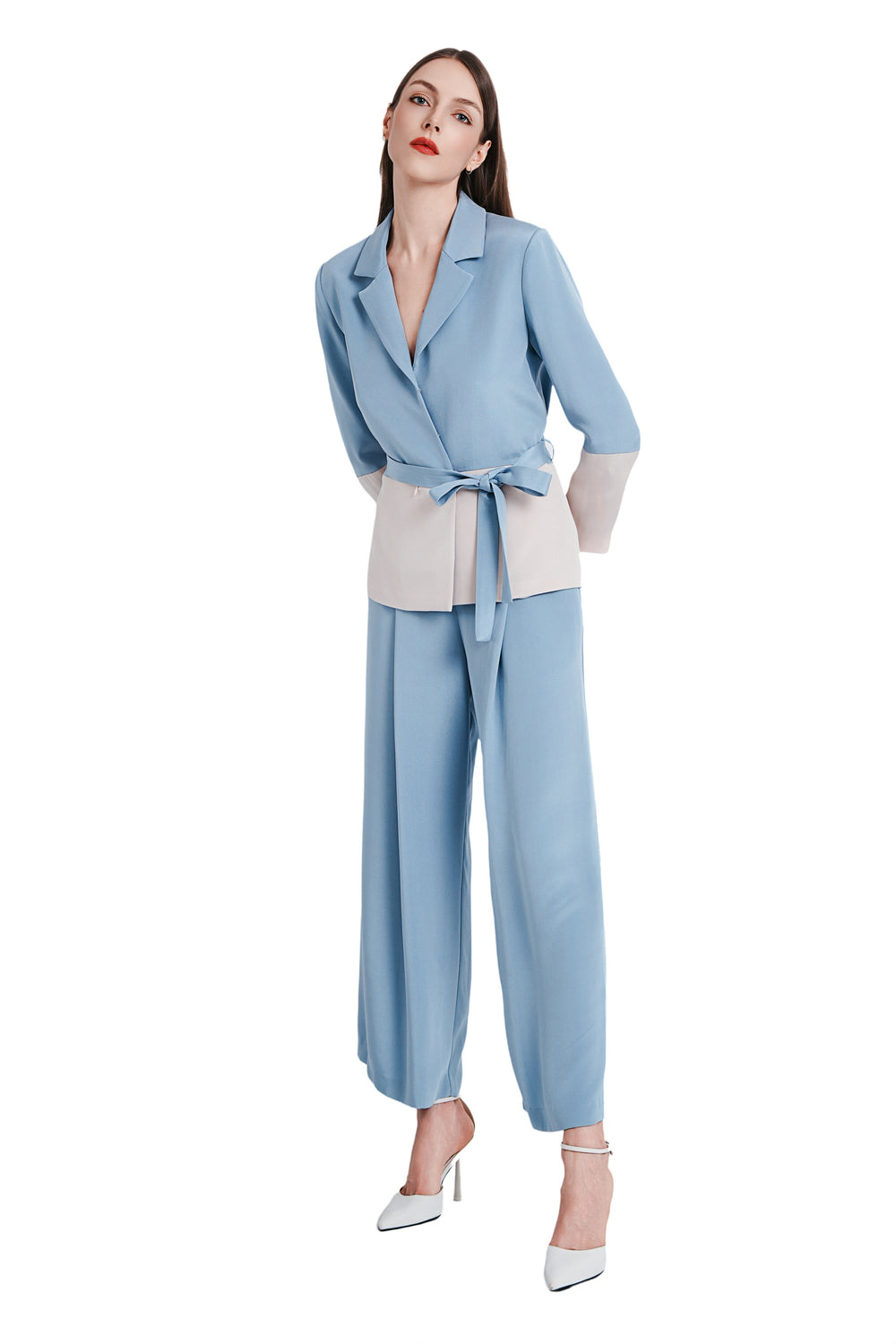 Jovanni 2-toned Silk Crepe Blazer