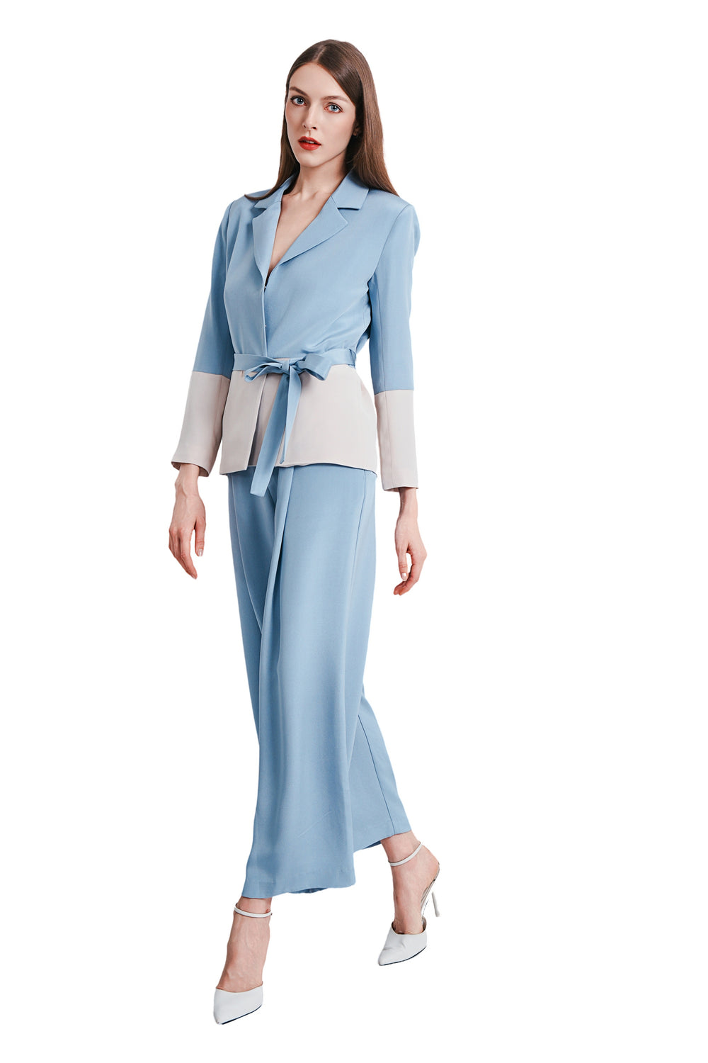 Jovanni 2-toned Silk Crepe Blazer