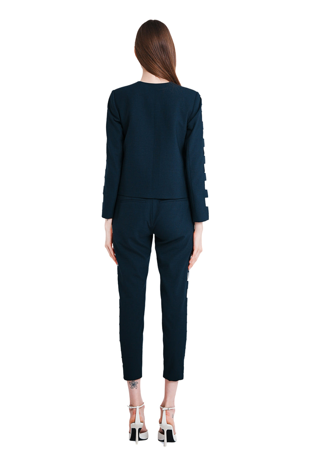 Cavon Ribbon Linen Jacket in Navy