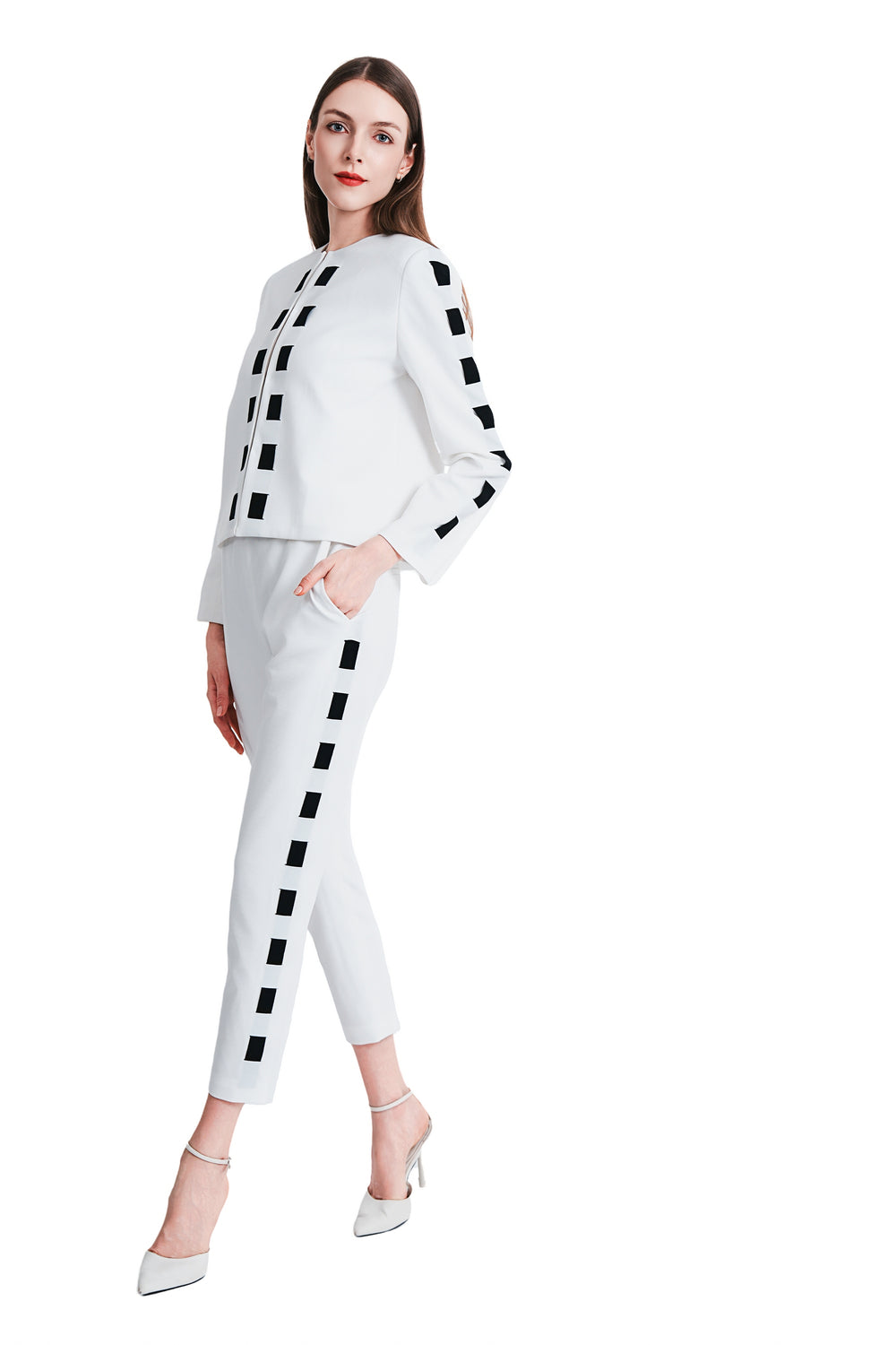 Cavon Ribbon Linen Jacket in White