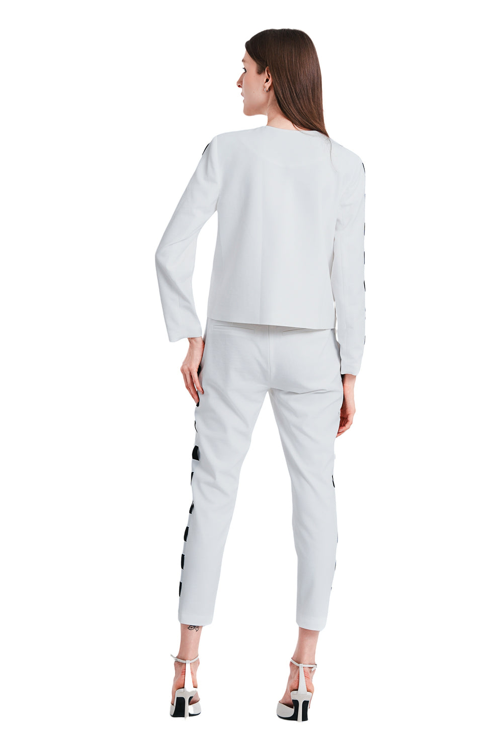 Cavon Ribbon Linen Jacket in White