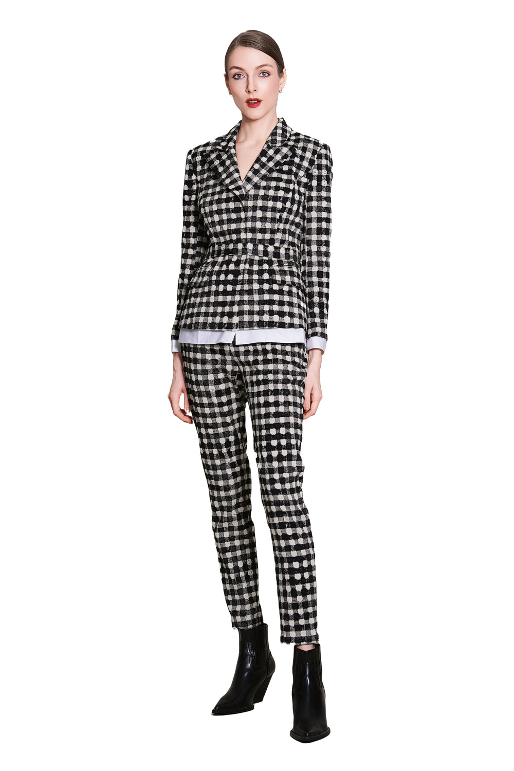 Jadina Pants in Checkered Jacquard