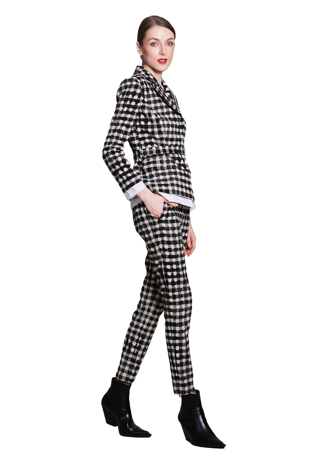 Jadina Pants in Checkered Jacquard