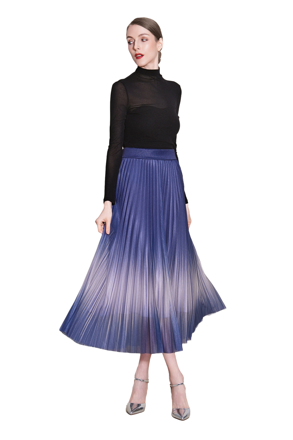 Jayden Maxi Gradient Pleated Skirt