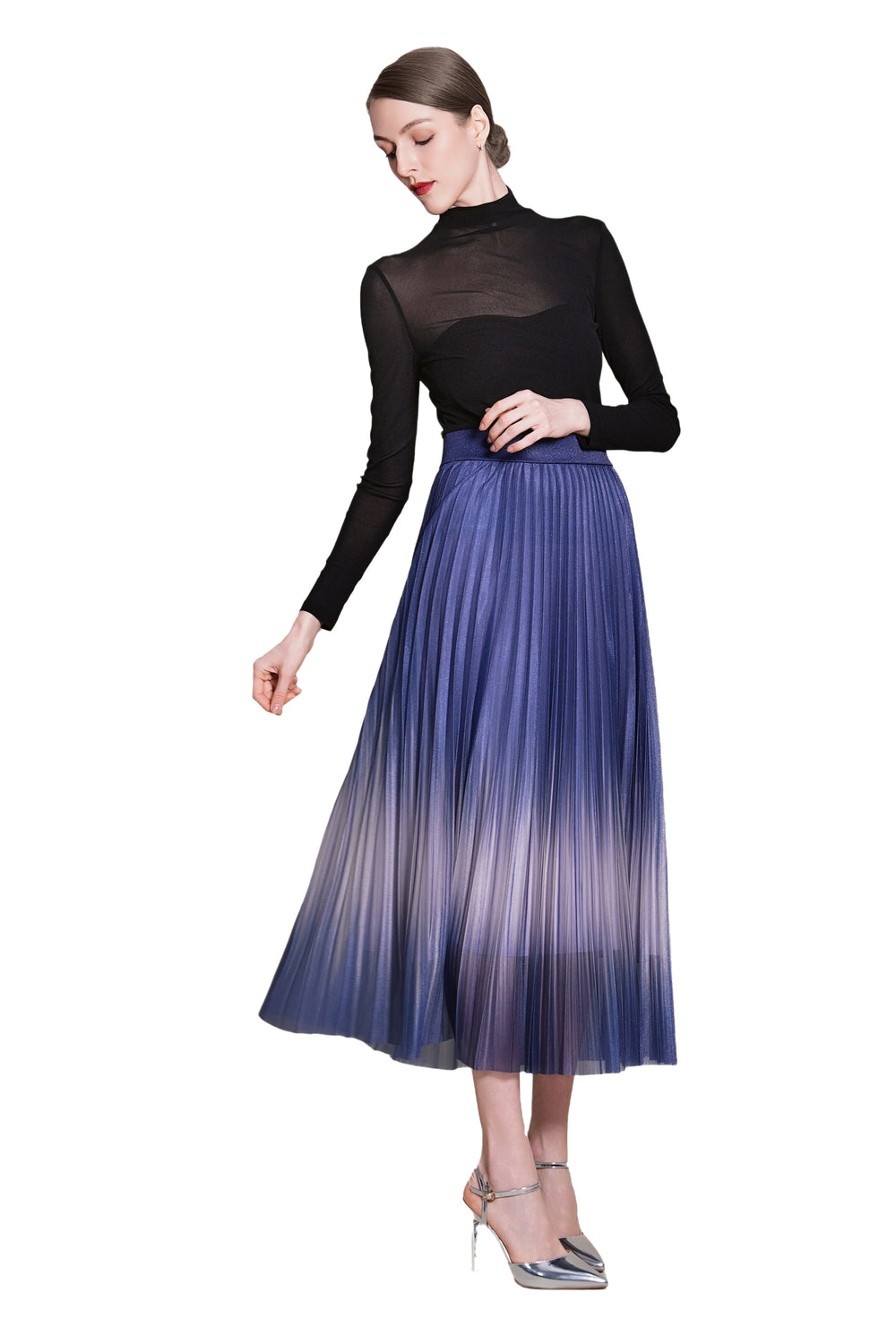 Jayden Maxi Gradient Pleated Skirt