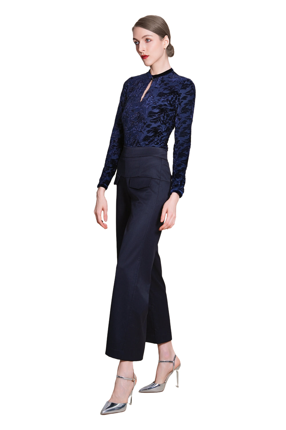 Marjorie Floral Burnout Suede Bodysuit
