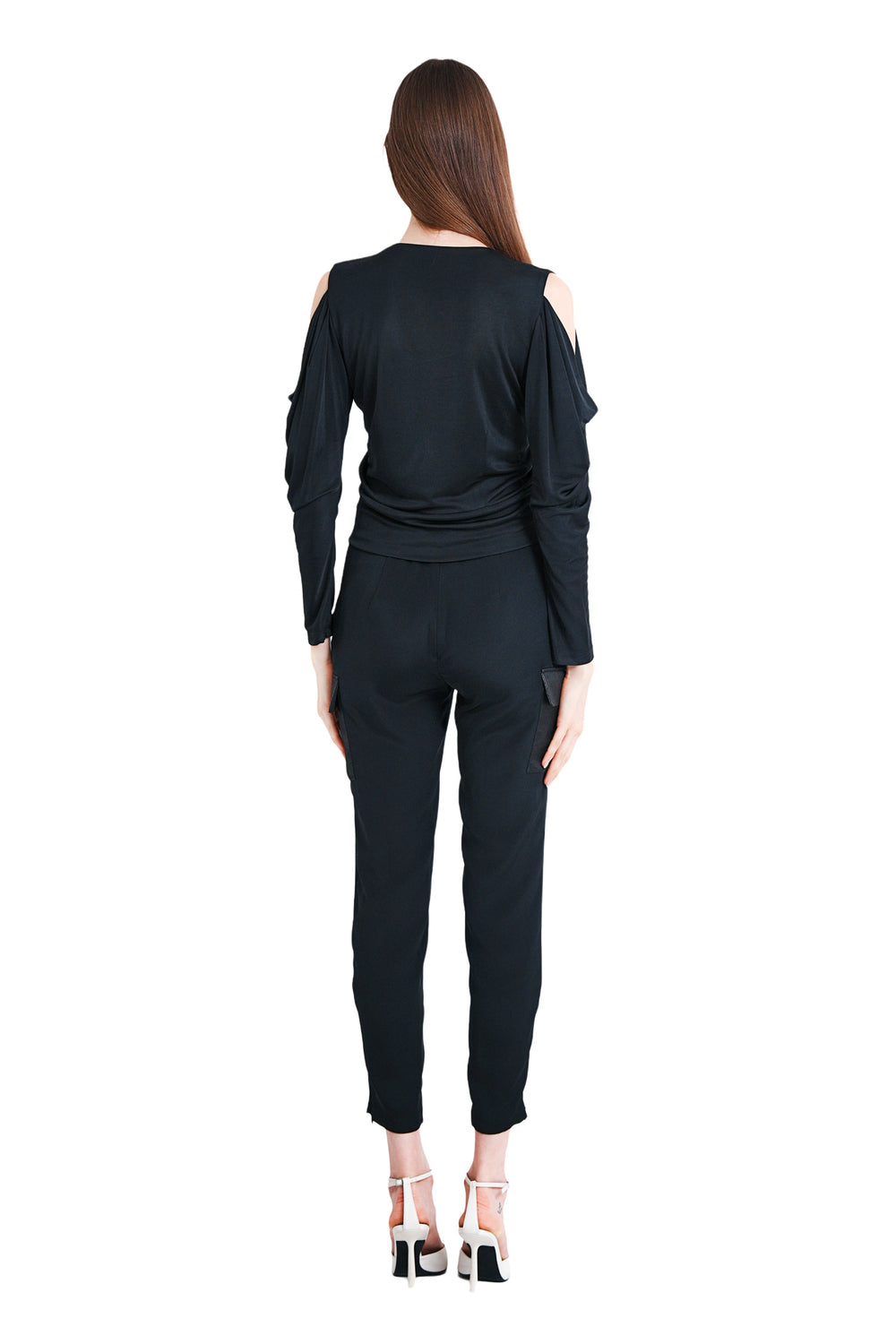 Jayden Cargo Style Silk Crepe Pants
