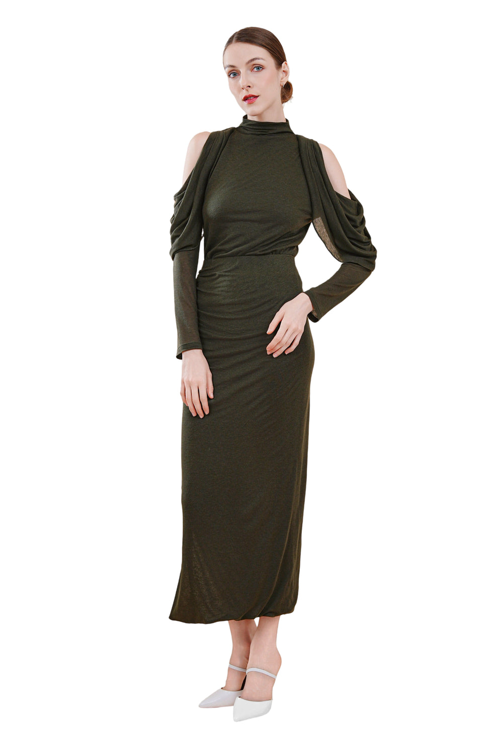 Goya Open-Shoulder Drapery Top