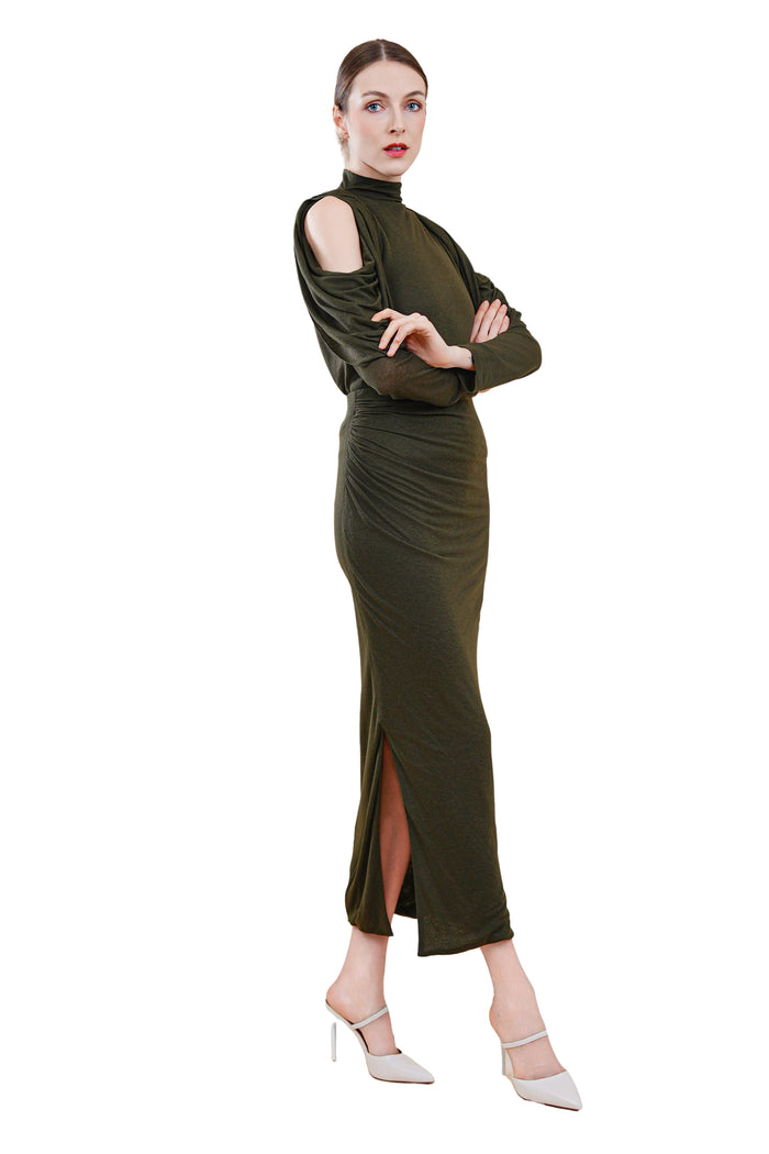 Vanessa Wool Blend Jersey Maxi Skirt