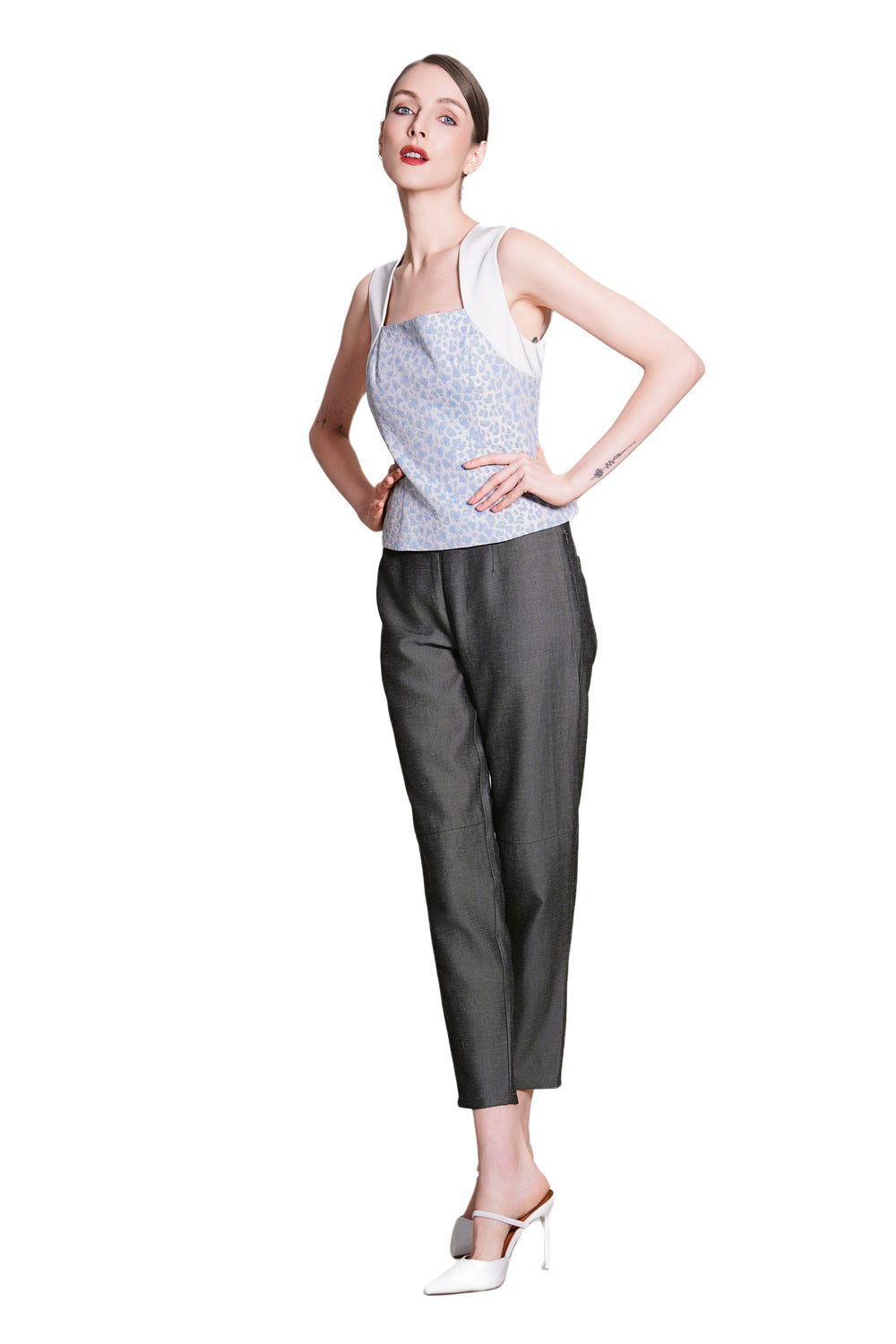 Genna Jacquard Fitted Top