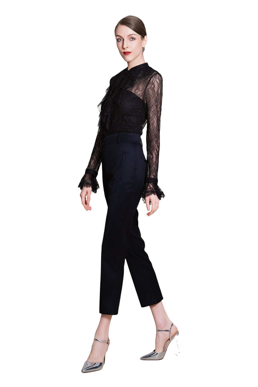 Kannes Luxe Wool Suiting Straight Legged Trousers