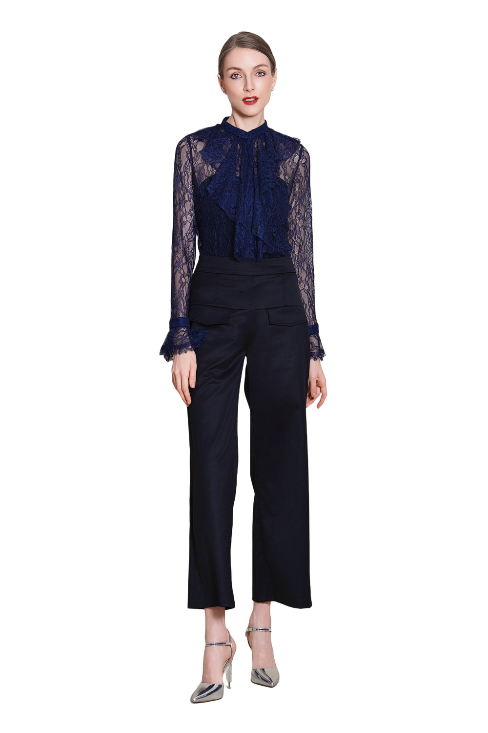 Emanda Luxe Wool Suiting Straight Leg Trousers