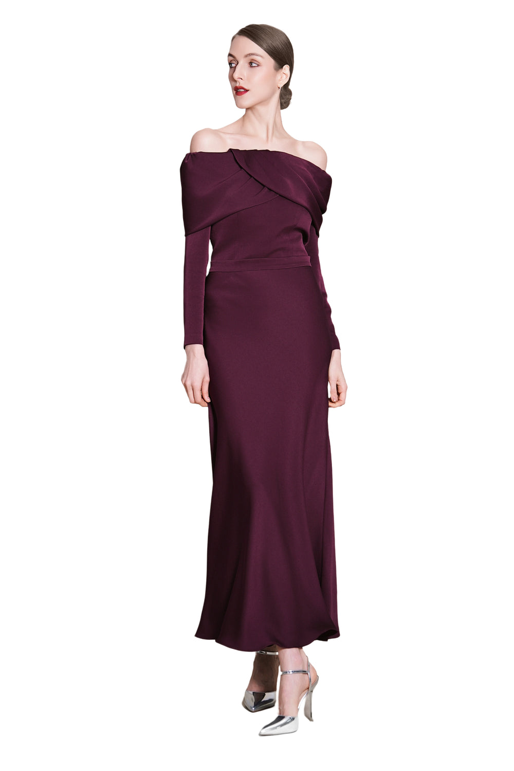 Joycelyne Evening Off-Shoulder Satine Top