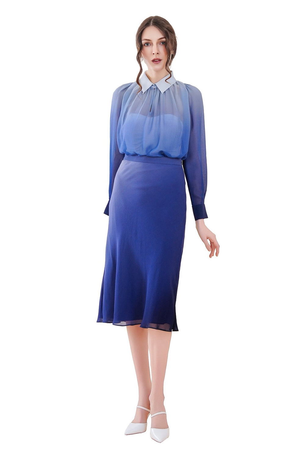 Ira Silk Chiffon Bias Skirt