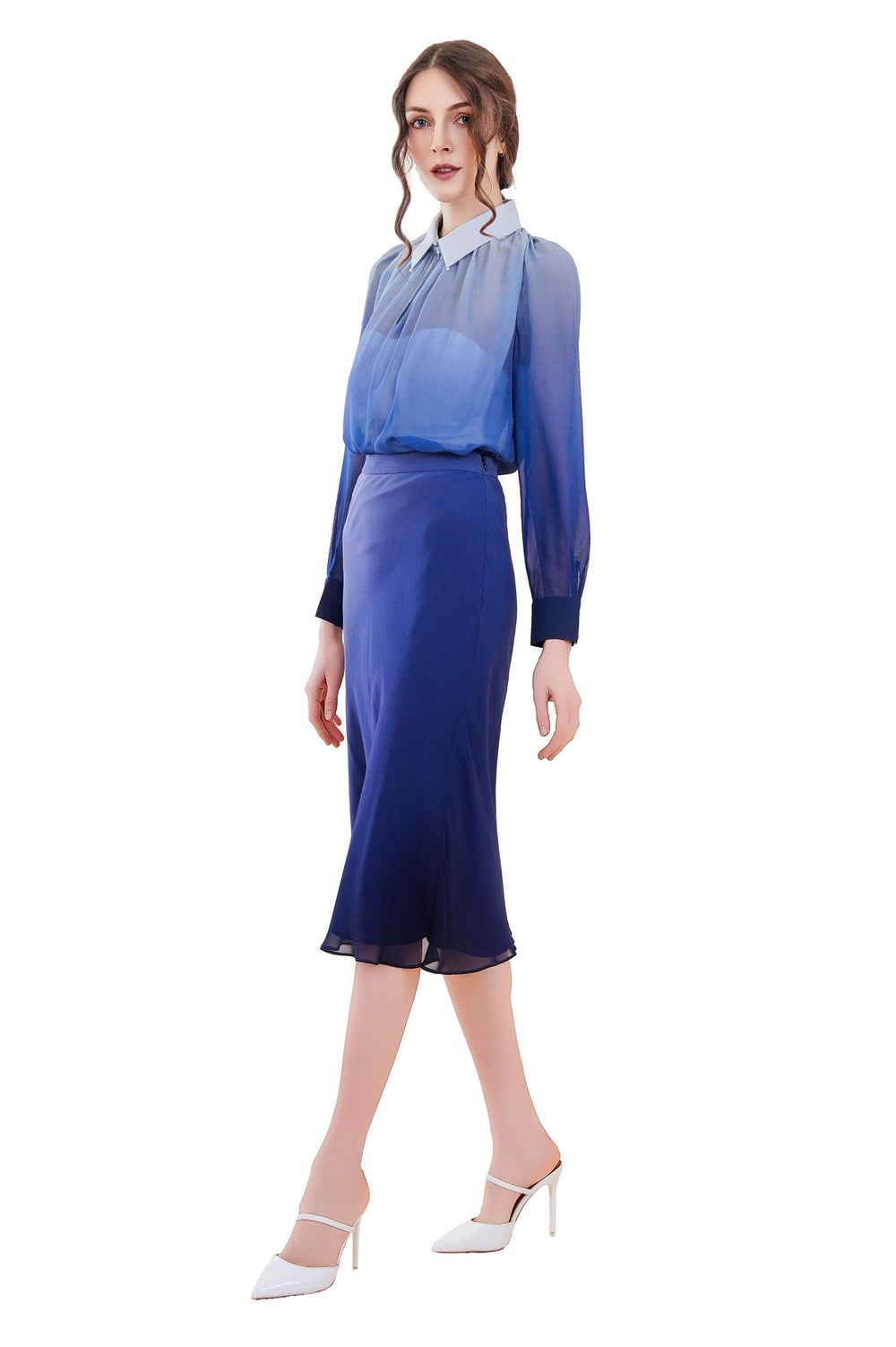 Ira Silk Chiffon Bias Skirt
