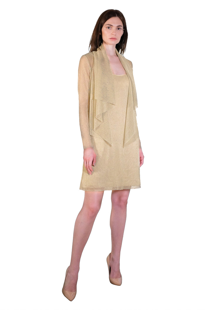 Jolena 2 Lurex Chiffon Dress