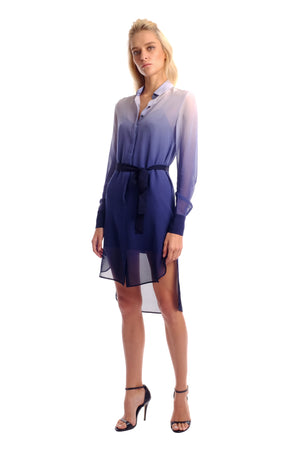 Danna Chiffon Shirt Dress (Silk Underdress Included)