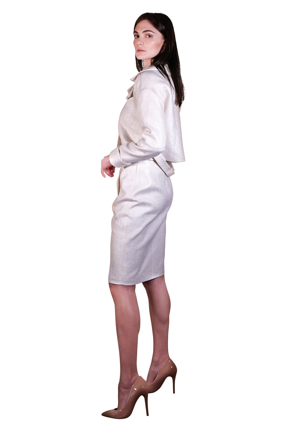 Chela Luxe Waxy Linen Jacket