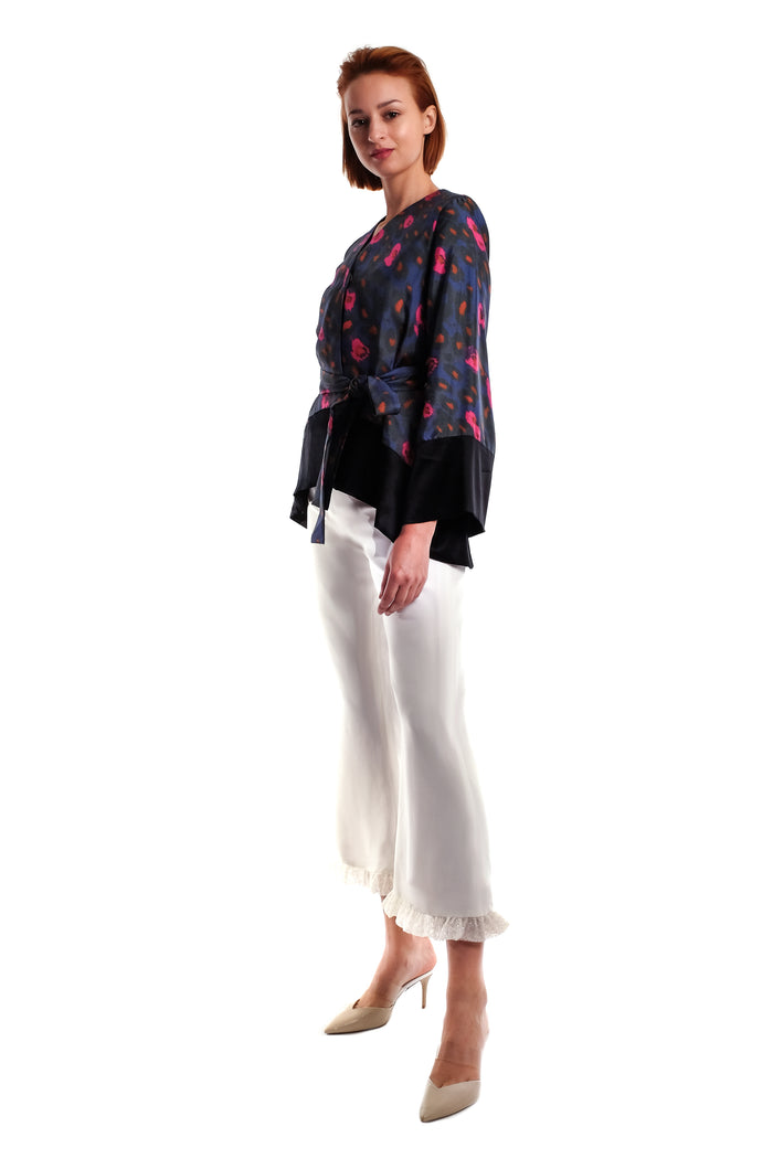 Yvette Silk Print Kimono Jacket