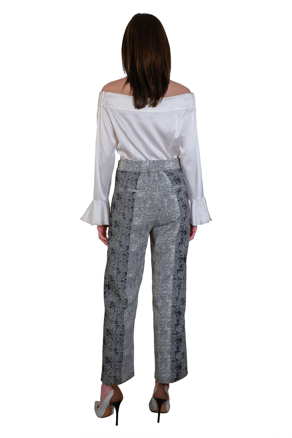 Leila Two-Toned Trousers Jacquard