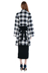 Adela Luxe Wool Checkered A-Line Coat