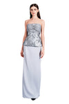 Evangelyn Strapless Jacquard and Satin Gown