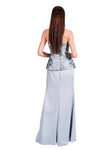 Evangelyn Strapless Jacquard and Satin Gown