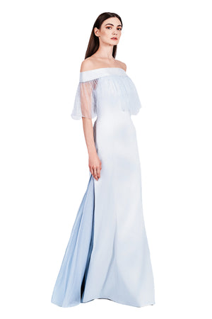 Cinella Matte Satine with Elastin Convertible Open Zipper Tulle Hem