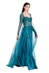 Rhea Lace Emb. Gown with Long Sleeves Cape