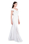 Estelle Tux Inspired Satin and Lace Gown