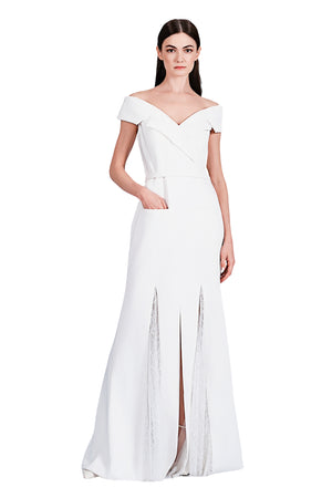 Estelle Tux Inspired Satin and Lace Gown