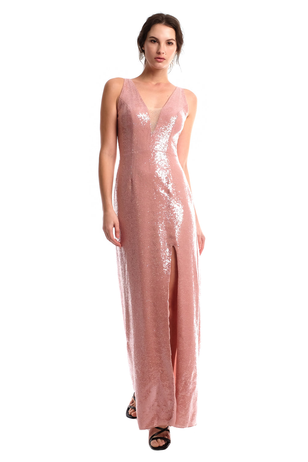 Camila Sequins Shimmery Gown with Matching Cape