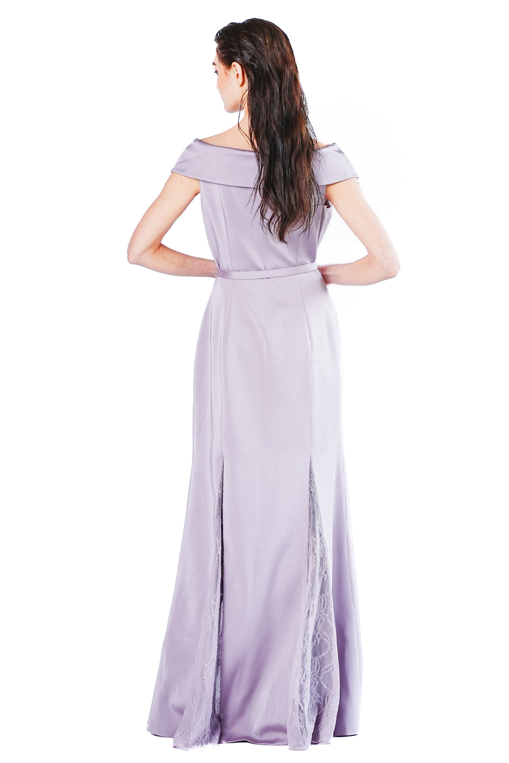 Estelle Tux Inspired Satin and Lace Gown