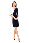 Anna Mid Sleeves Two-Toned Jersey Dress