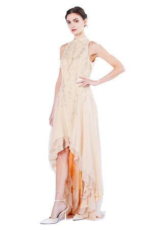 Ausrine Emb. Cascade Gown