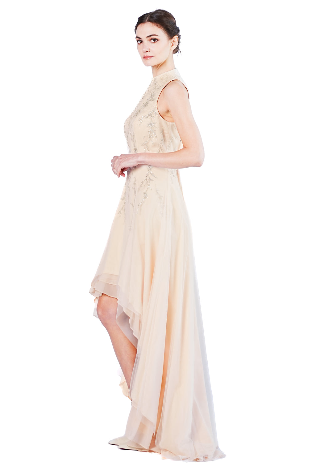 Ausrine Emb. Cascade Gown