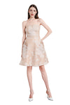 Phillipa Silk Organza Dress w/ Silk Chiffon Cape