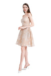 Phillipa Silk Organza Dress w/ Silk Chiffon Cape