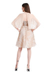 Phillipa Silk Organza Dress w/ Silk Chiffon Cape