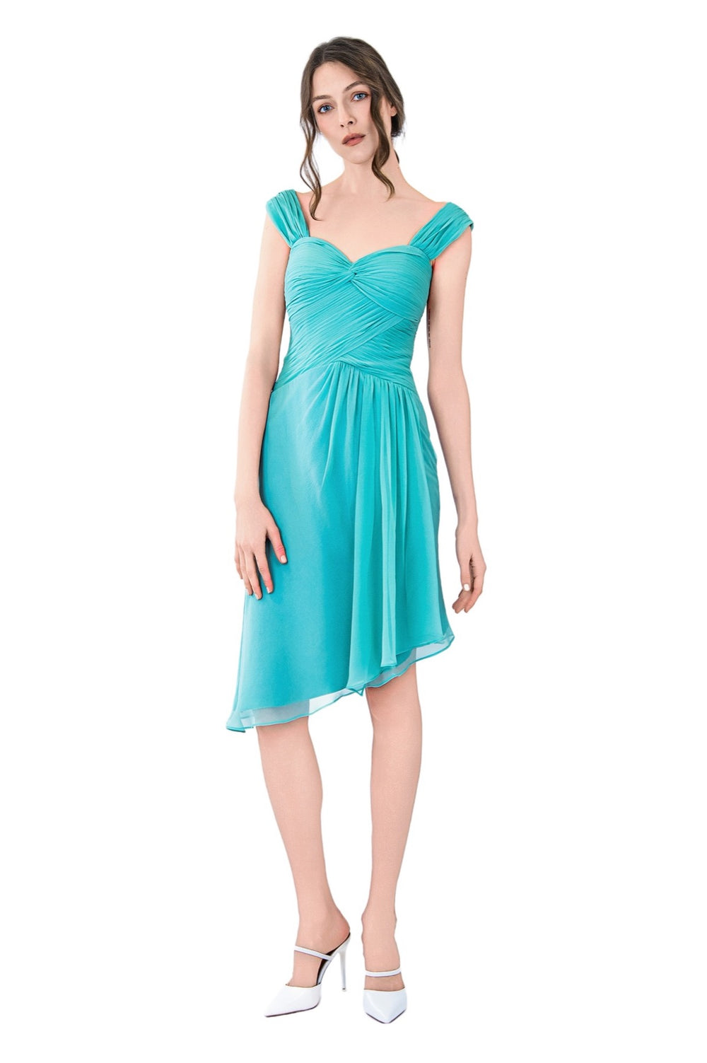 Amy Silk Chiffon Pleated Dress