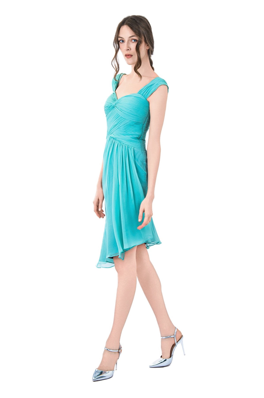 Amy Silk Chiffon Pleated Dress