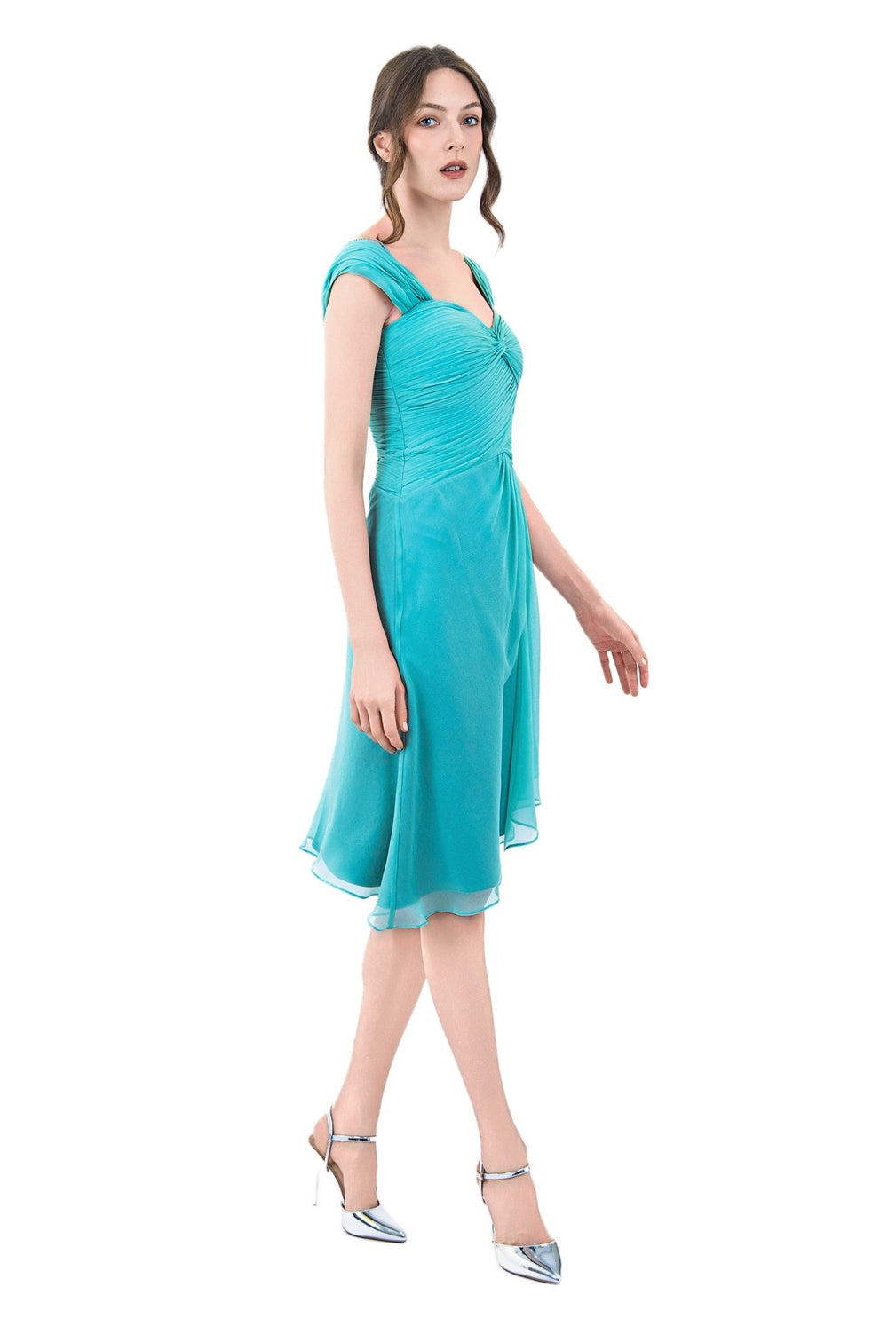 Amy Silk Chiffon Pleated Dress