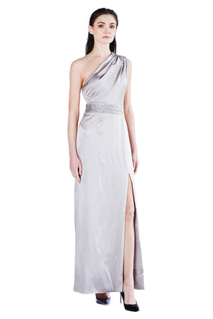 Voskaya One-shoulder Silk Charmeuse Gown